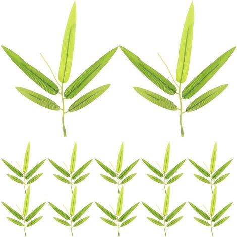 20 feuilles de bambou artificielles pour composition florale, fausses feuilles de bambou haute simulation-19.00X16.50X0.50CM