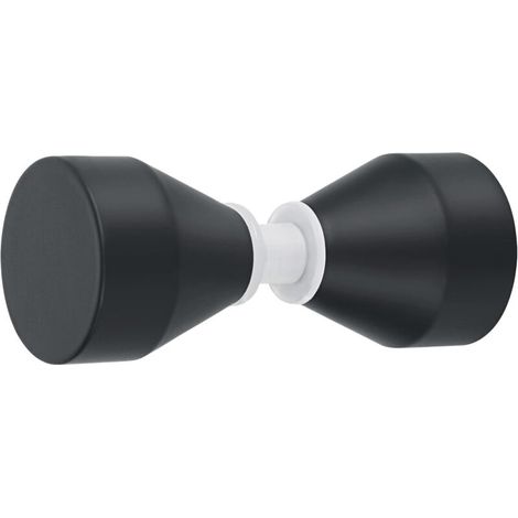 Poignées de Porte Multilatéral de Douche Rondes en Verre, en Acier Inoxydable, Poignées Rechange pour Cabine de Douche, Écran de Douche, Noir (1/5)