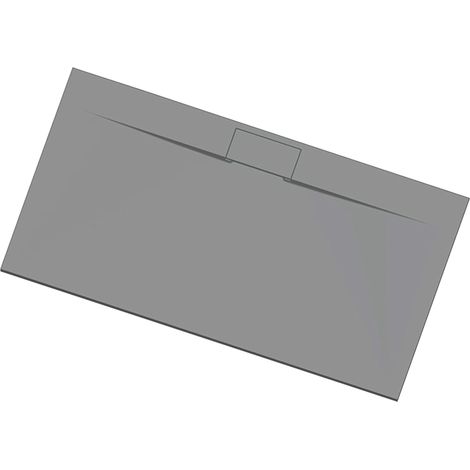 Luxury 900 x 2000mm Low Profile Textured Shower Tray and Waste - Grey (1/2)