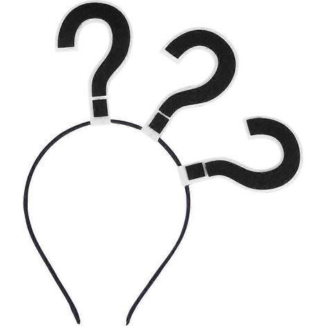 Bandeaux pour femmes, serre-têtes pour cheveux, élastiques pour cheveux, bandeaux à points d'interrogation-1PCS-Negro (1/5)