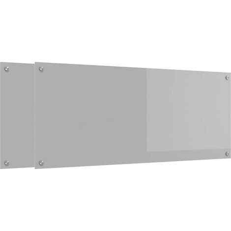 Protection de cuisine 2 pcs Gris clair 120 x 50 cm verre trempé CFW90295 (1/5)