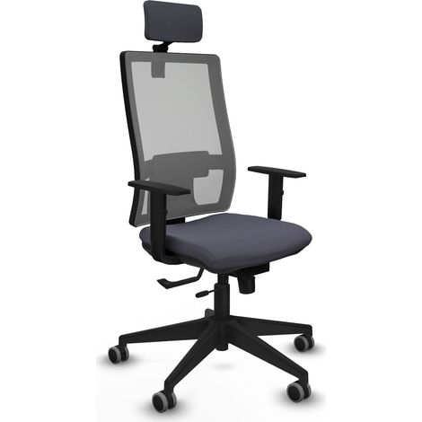 Silla de Oficina con Cabecero Horna Traslack Piqueras y Crespo 1D066G2 Gris oscuro