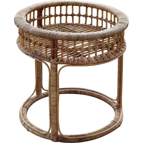 Tavolino da Giardino in Rattan Naturale Chillvert Parma 57x57cm Rotondo (1/5)