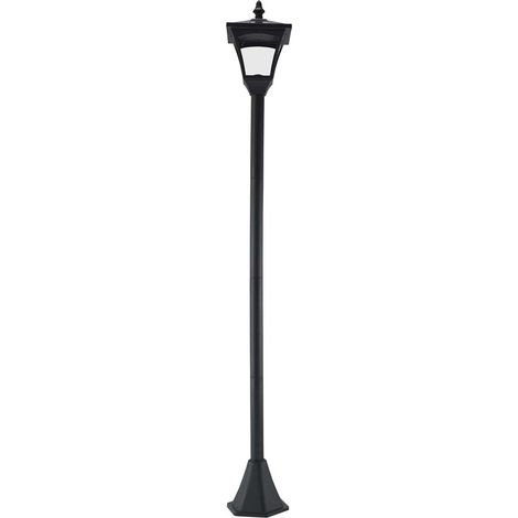 Farola solar de jardín con LED negra 15 x 15 x 120 cm HOMVRA (1/5)