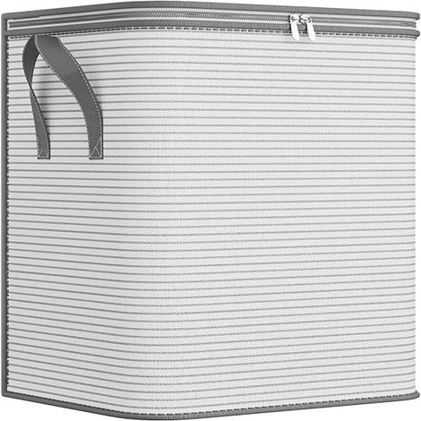 Panier de rangement pour vêtements taille XL - 65 x 55 x 70 cm - Boîte de rangement pour couettes et vêtements - Avec fermeture éclair et poignées - Panier de rangement portable, anti-poussière - Idéa (1/4)
