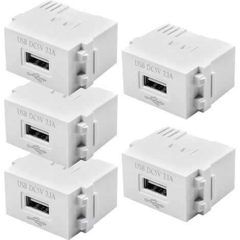 Lot de 5 modules d'alimentation USB, transformateur 220V vers 5V, module adaptateur de charge USB 2,1A pour smartphones, téléphones portables et périphériques USB, adaptateur de commutation pour carte (1/5)