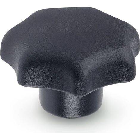 10 - Poignée Étoilée - Douille Filetée - Plastique Thermoplastique Et Acier Galvanisé - Pour Fixation Mécanique - Noir Mat - 40x25mm (1/3)