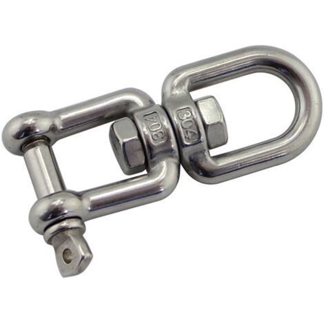Conector de anillo giratorio de acero inoxidable M8, gancho giratorio de doble cara, cabeza en Y, para colgar sacos de arena, columpios y sillas colgantes.