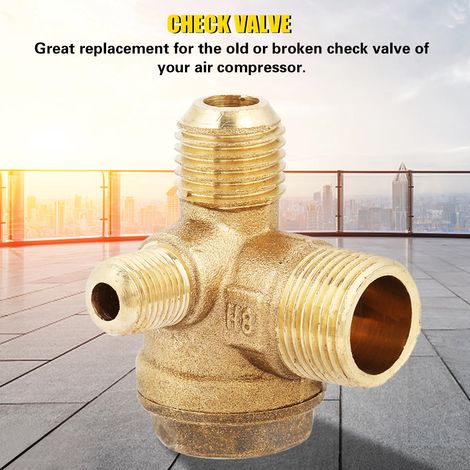 Clapet anti-retour en laiton à filetage mâle 90° pour compresseur d'air, pièces détachées 20 x 14 x 10 mm