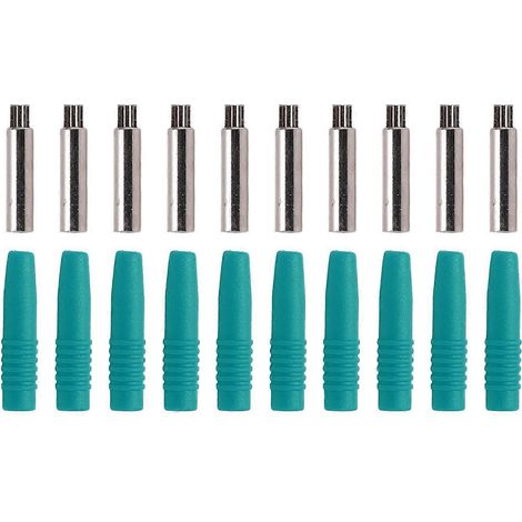 10 Stück isolierte 2-mm-Bananensteckerkupplungen mit Schutzkappe für Prüfgeräte, Grün (1/4)