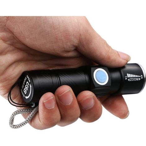 Lampe torche LED rechargeable par USB, mini, ultra-légère, ZQKLA