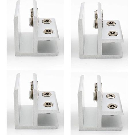 ZOLGINAH Lot de 4 colliers de serrage 90° pour verre à verre, fixation sur deux panneaux latéraux, douche, tables, panneaux, 10-12 mm (1/5)