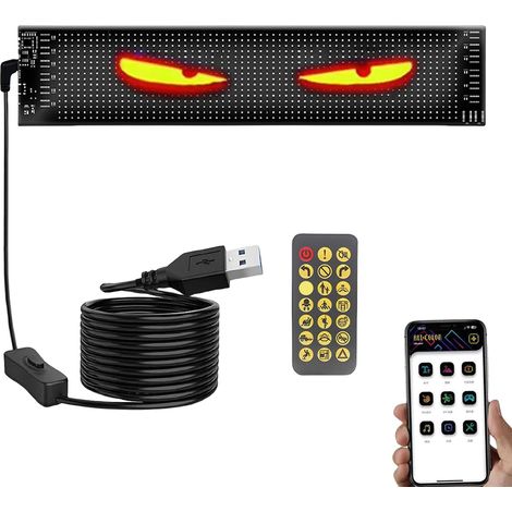 Panneaux LED programmables et flexibles pour pare-brise de voiture, pour SUV et décoration extérieure de voiture lors de fêtes et d'événements. (1/5)