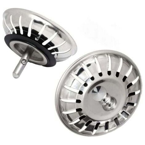 Lot de 2 Bouchon Evier Cuisine 80mm – en Acier Inoxydable 304 SS Anti-Corrosion pour Bonde Evier 80mm - Filtre, Crépine Cuisine Meilleur pour Vidange et Antiblocage