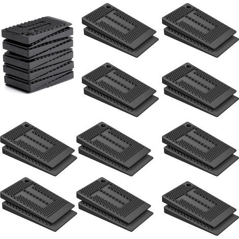 Cales de nivellement en plastique noir pour meubles - 20 pièces - 30 x 50 x 5 mm (1/5)