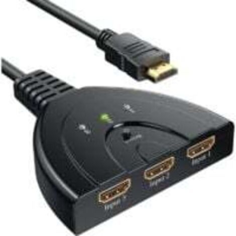 HDMI Switch 1080P, Switch HDMI 3 Ports Commutateur HDMI Sélecteur Splitter Manuel 3 Entrées à 1 Sortie HDMI Switcher Full HD1080p / 3D Pris en Charge avec Un Câble Haute Vitesse (1/4)