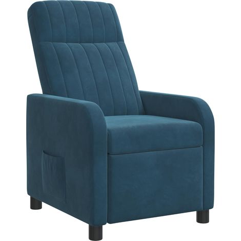 Recliner Blue Velvet vidaXL