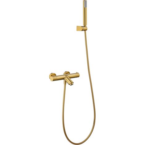 Kit baño/ducha termostático Bless oro cepillado [ IMEX® ] (1/2)