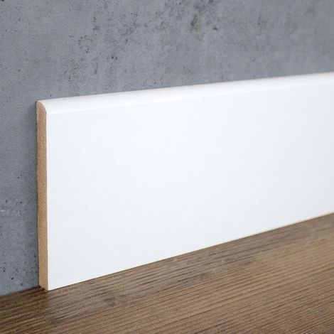 PROVISTON Sockelleiste 10 x 100 x 2000 mm MDF Fußleiste Weiß (1/5)