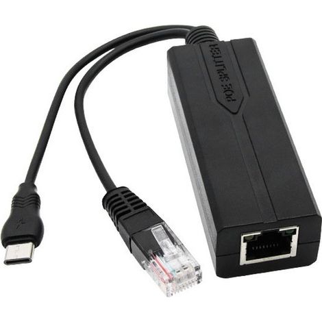 Adattatore splitter PoE da 48 V a 5 V con cavo USB di tipo C (1/5)