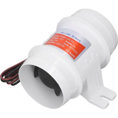 Ventilateur aérateur en ligne 3 pouces 145CFM 12V Haute Efficacité pour cale bateau camping-car yacht (1/5)
