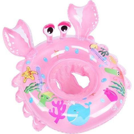 BelleRise - Bouée Bébé Siège – Crabe de dessin animé–pour 6 à 36 Mois Bébé –Confort,Rose (1/5)