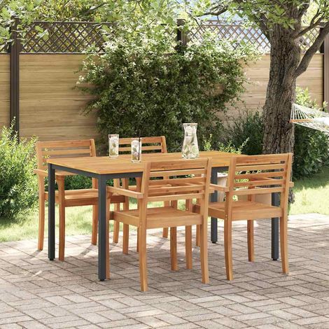 Gartentisch 150x90x75 cm Massivholz Akazie und Metall vidaXL193768 (1/5)