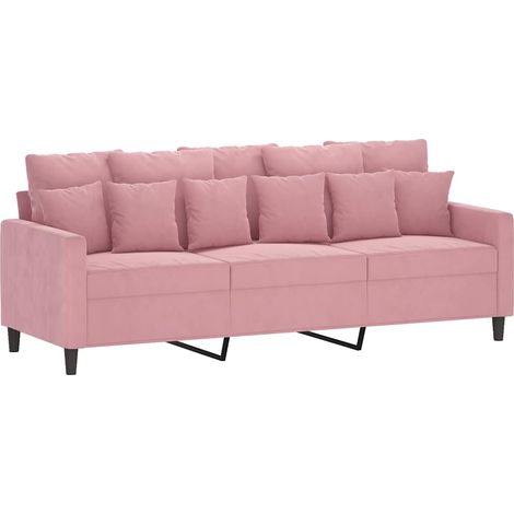 Canapé Sofa à 3 places Rose 180 cm Velours