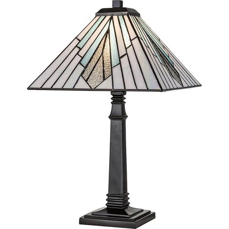 Lampada da tavolo ALDERLEY 1xE27 60W acciaio bronzo vintage, vetro artificiale H:50,4cm Ø30,4cm dimmerabile (1/5)