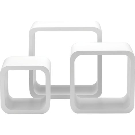Set 3 Pièces Étagère Quadra Courbe, Blanc (1/3)