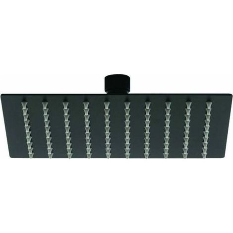 Pommeau de douche carré noir mat - Q 200 x 200 (1/2)