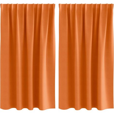 Maison Exclusive - Tende Blackout con Anelli 2 pcs Arancione Vivo 140 x 140 cm