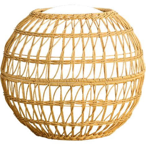 Habillage pour boule 40cm en poly rotin style bohème