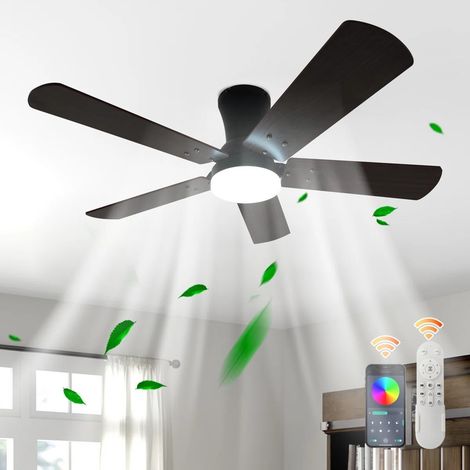 Ganeed Ventilateur de plafond 42 pouces avec éclairage, ventilateurs de plafond avec éclairage et télécommande, ventilateur moderne silencieux avec éclairage pour chambre à coucher, cuisine, salle à m