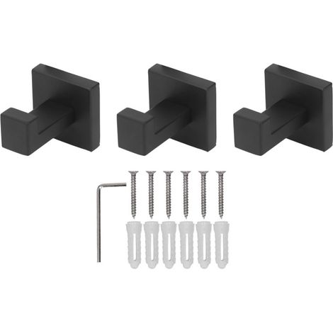 Set mit 3 Wandhaken aus Edelstahl für Mäntel und Handtücher
