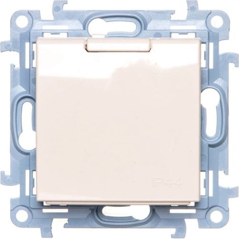 Simon 10 Einzelsteckdose mit Dichtung und Abdeckungen, cremefarben, 16 A 250 V IP44 CGZ1BZ.01/41