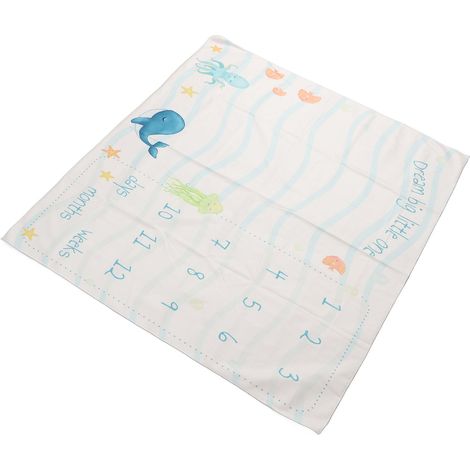 Couverture pour étapes importantes de bébé, environ 100 cm de large, douce, légère, lavable en machine, parfaite pour les photos des étapes importantes de bébé et les fêtes de famille. (1/5)