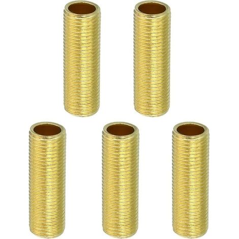 M10 Fin Filetage Lampe Tuyau, 10 Paquet 30mm Fileté Creux Tube Adaptateur Laiton Coupleur Connecteur Tuyau Raccord (1/4)