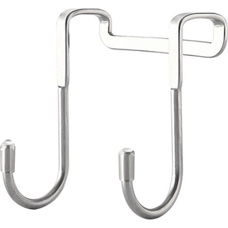 Crochet Pour Porte - En Acier Inoxydable 304 - Double Forme S - Sans Perçage - Pour Portes De Placard, Salle De Bain Et Cuisine - Lot De 2 (1/5)