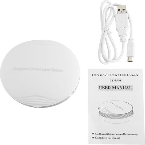 Boîtier de Nettoyage à Ultrasons pour Lentilles de Contact avec USB, Élimination des Protéines Oculaires (1/5)