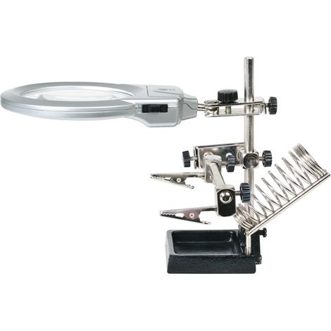 LUPA+2 LED CON SOPORTE+PINZAS RATIO - EHLIS (1/2)