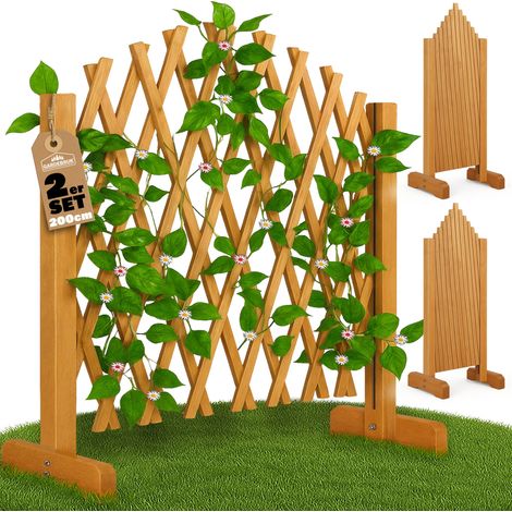 Griglia a Parete da Giardino Traliccio Grigliato per Rampicanti in Legno 200 cm Recinzione Estensibile da Esterno per Rose (1/3)