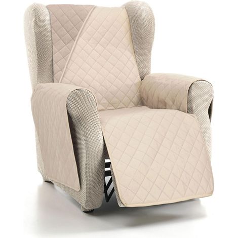 Housse de canapé 1 Place Relax réglable Housse de canapé 1 Place Relax réversible Couleur Beige Cuir rembourré et Extra Doux fabriquée en Espagne (1/5)