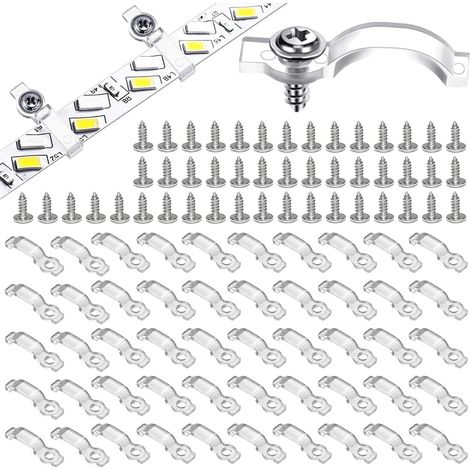 50pcs LED Strip Light Mounting Bracket for Outdoor LED Strip Light with Screws (10mm) (1/5)