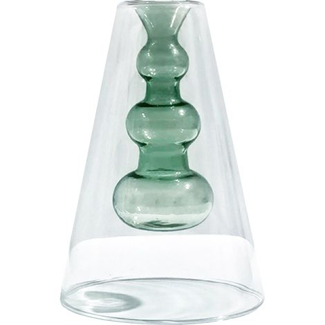 Vase à plante hydroponique moderne en verre [Verre - Modèle 8 Vert Petit] aromathérapie pour salon chambre (1/5)