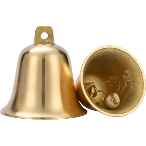 2 Stück Hängeglocken mit Windspiel, Seilglocke, DIY kleiner Kupferanhänger für Weihnachtsbaumkranz, Hochzeitsfeier, festliche Dekorationen, Haustieranhänger, angenehmer Klang.