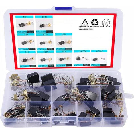 Lot de 40 balais de charbon pour moteur électrique, accessoires d'outils électriques, brosses de rechange pour marteau perforateur électrique, scies circulaires, meuleuses d'angle (1/5)
