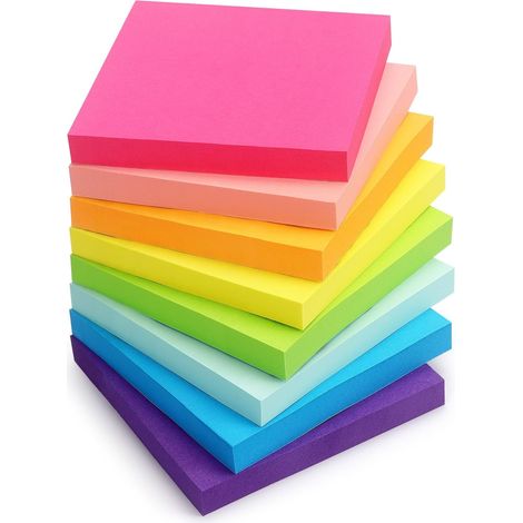 Notas adhesivas, 100 hojas por paquete, para marcar y subrayar páginas, aptas para la escuela, el hogar y la oficina (8 colores). (1/5)