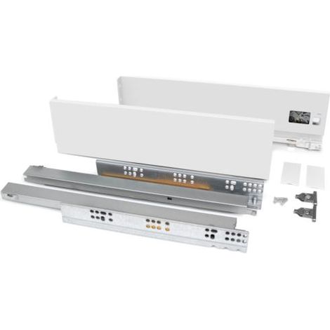Emuca Cajón exterior Vertex 40kg de altura 93mm, profundidad 450mm, Acero, Pintado blanco -