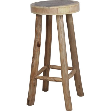 AUTRES Tabouret haut en bois avec un style rustique - modèle 069 - naturel (1/3)